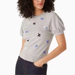 kate spade embroidered butterfly pullover sweatshirt